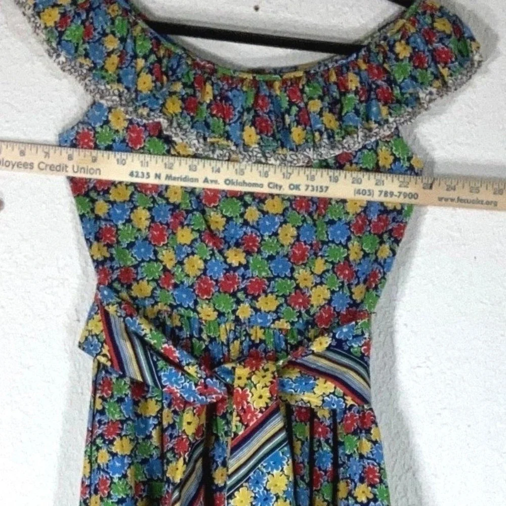 Victor Costa Multicolor Floral Maxi Dress - Medium- Vintage 70s Luxury Brand